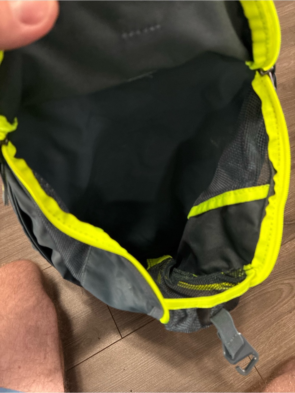 Nike Slate Gray Backpack with Neon Yellow and Gold Accents - Picture 3 of 3